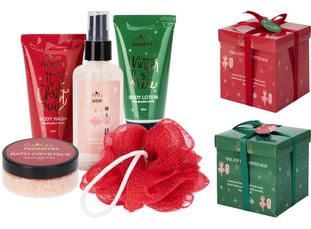 Badesett 5deler lotion, wash, mist, salt 2 ass 