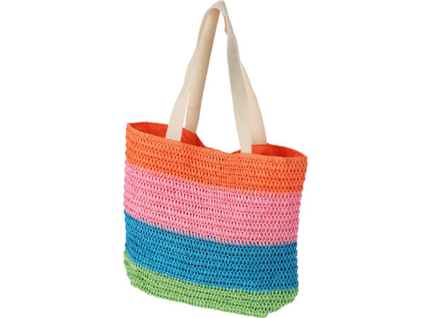 Bag Strandbag 47x15x38cm magnetlås 3ass Håndtak:80cm 100% polyester 