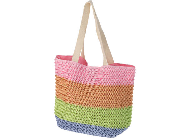 Bag Strandbag 47x15x38cm magnetlås 3ass Håndtak:80cm 100% polyester 