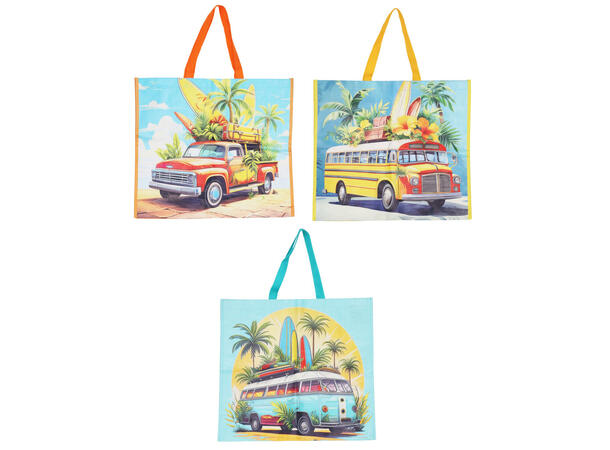 Bag handlebag Retro 49x45x16,5cm 3ass PP Materiale. Leveres 24 stk assortert 