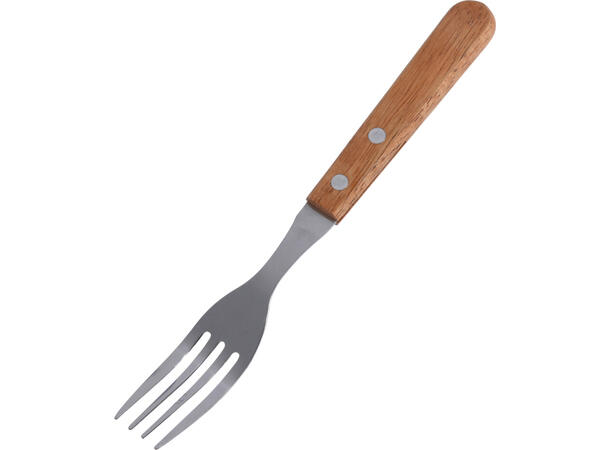 Biffgaffel rustfritt stål 19,5cm s/6 Med trehåndtak 2CR14 stål 