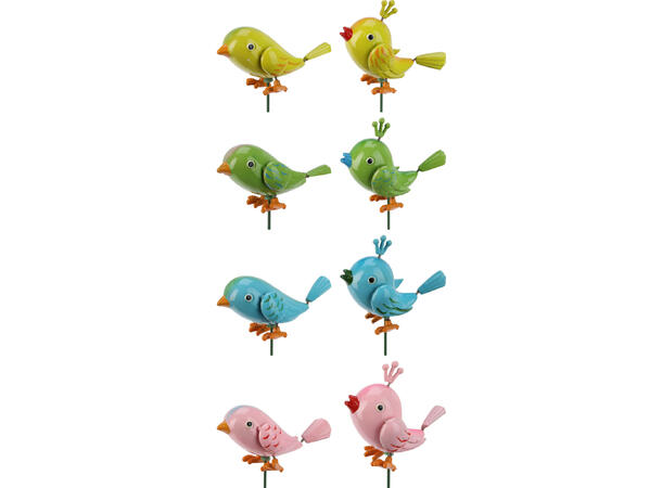 Blomsterpinne fugler PP 66cm 8ass Forpk 40stk 