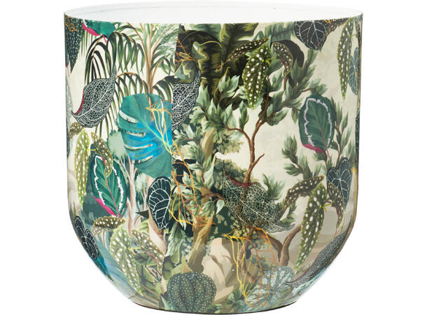 Blomsterpotte grønn metall 21/25cm s/2 23x21 26x25cm Vekt:1700gram 