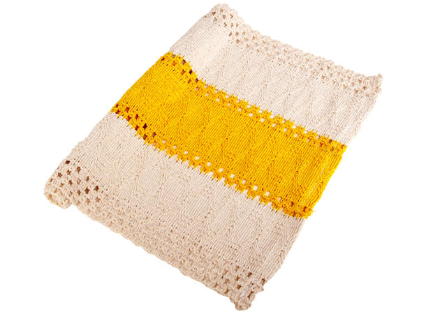 Brikke vevd bomull/lin gul 30x48cm 40% bomull 40 % polyester 20 % lin 