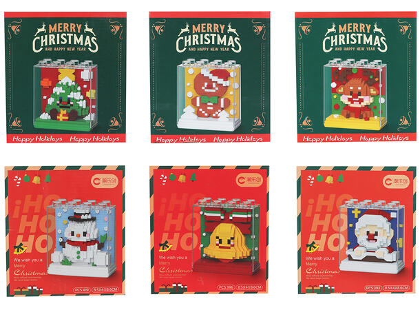 Byggesett Jul mini klosser kube 6ass Ferdig bygd 8,5x4x8,6cm Fra 14 år 