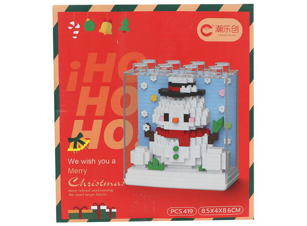 Byggesett Jul mini klosser kube 6ass Ferdig bygd 8,5x4x8,6cm Fra 14 år 