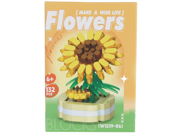 Byggesett blomsterpotte mini kloss 6ass Display 6stk 99-144 deler 