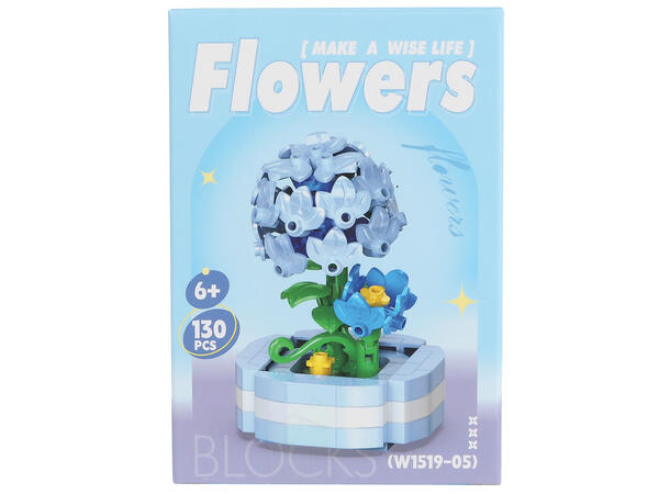 Byggesett blomsterpotte mini kloss 6ass Display 6stk 99-144 deler 