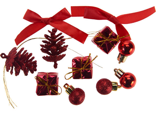 Dekor jul Kongler Kuler Sløyfe 4ass Display 54stk 