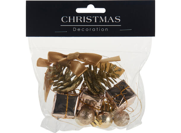 Dekor jul Kongler Kuler Sløyfe 4ass Display 54stk 