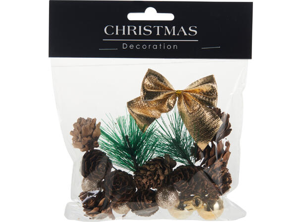 Dekor jul Kongler Kuler Sløyfe 4ass Display 54stk 