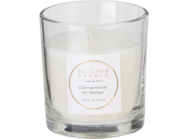 Duftlys glass rutet 7,5x8cm 4ass Display 24stk Brenntid 18-20t 