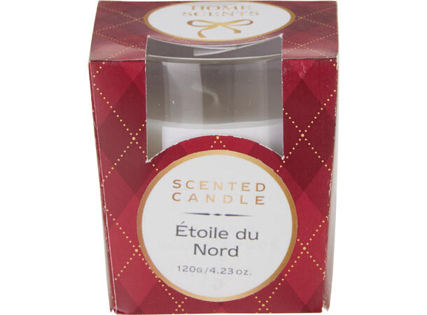 Duftlys glass rutet 7,5x8cm 4ass Display 24stk Brenntid 18-20t 