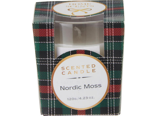 Duftlys glass rutet 7,5x8cm 4ass Display 24stk Brenntid 18-20t 