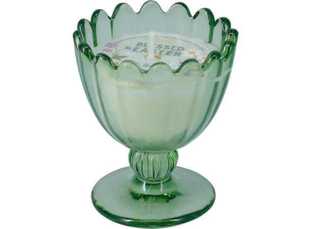 Duftlys i eggeglass 5x6cm 4ass Display 12stk 