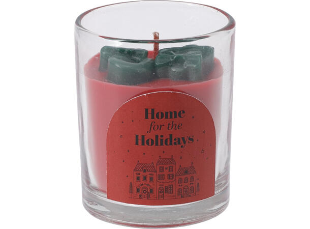 Duftlys m/julefigur 6x7,5cm 3ass Rød Grønn Hvit Brenntid 2t 