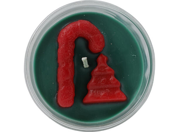 Duftlys m/julefigur 6x7,5cm 3ass Rød Grønn Hvit Brenntid 2t 