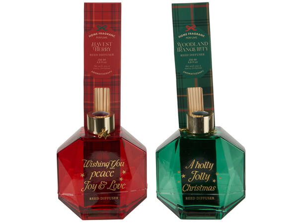 Duftolje 200ml sekskant rutet 11x15cm 2a Rød Grønn Duft: Høstbær Skog 