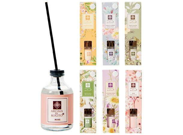 Duftolje m/pinner 50ml 17,5cm 6ass 50 ml. 6 dufter 