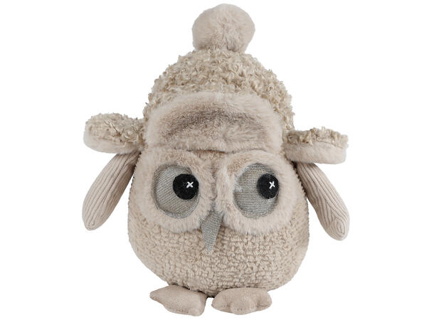 Dørstopper ugle beige polyester 20x21cm 