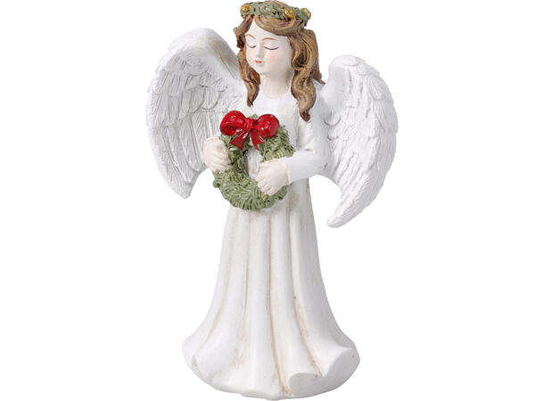 Engel hvit polystone h:12,5cm 4ass Vekt 95gr 