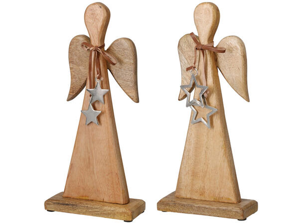 Engel mangotre m/stjerne 15x32cm 2ass 