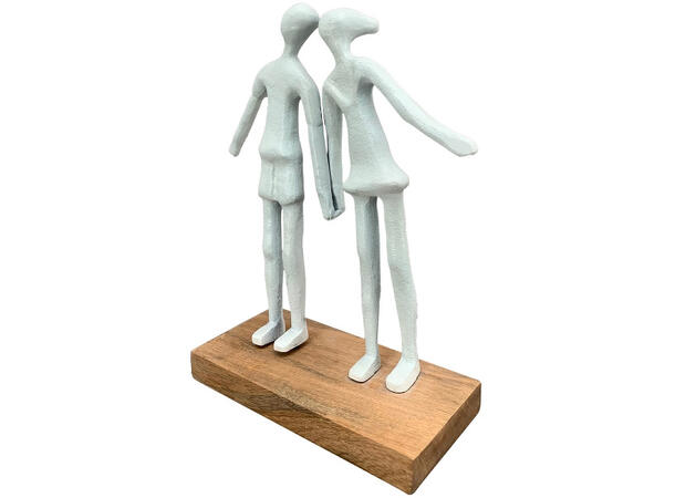 Figur par hvit metall/tre 20x8x25cm Forpakning: 2stk 