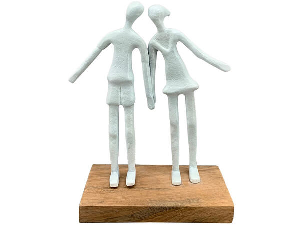 Figur par hvit metall/tre 20x8x25cm Forpakning: 2stk 