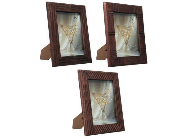 Fotoramme brun mangotre Foto15x20cm 3ass Selges i forpk: 9st Yttermål:21,5x27,5cm 