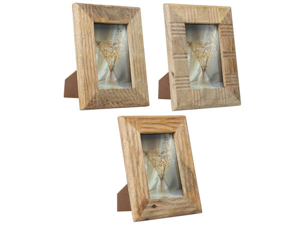 Fotoramme mangotre Foto:10x15cm 3ass Forpk 9stk Yttermål:16x21cm 