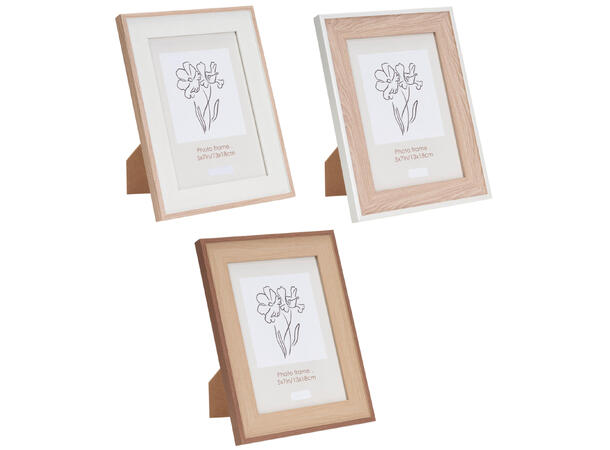 Fotoramme trelook m/glass 13x18cm 3ass Forpk 24stk Ramme av PS 
