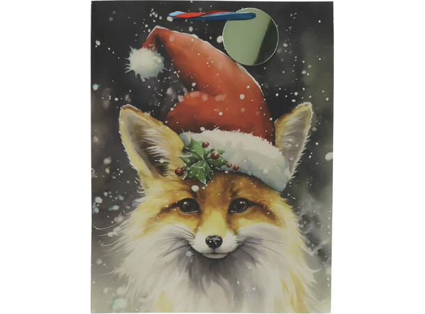 Gavepose Jul nisse/dyr  32x23x10cm 4ass 