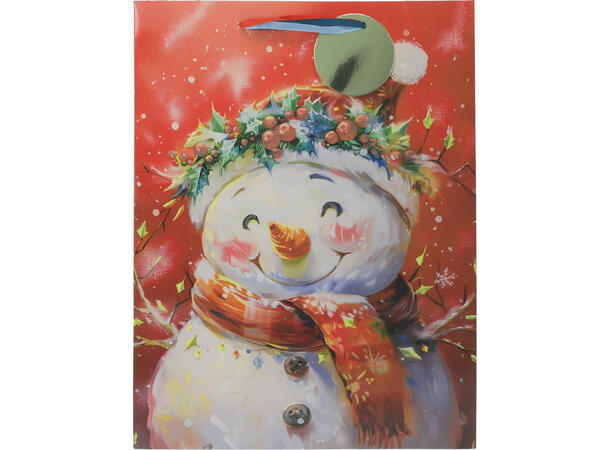 Gavepose Jul nisse/dyr  32x23x10cm 4ass 