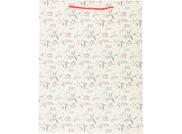 Gavepose Merry Christmas 25x9x35cm 3ass Forpk 24stk Rød grønn hvit 