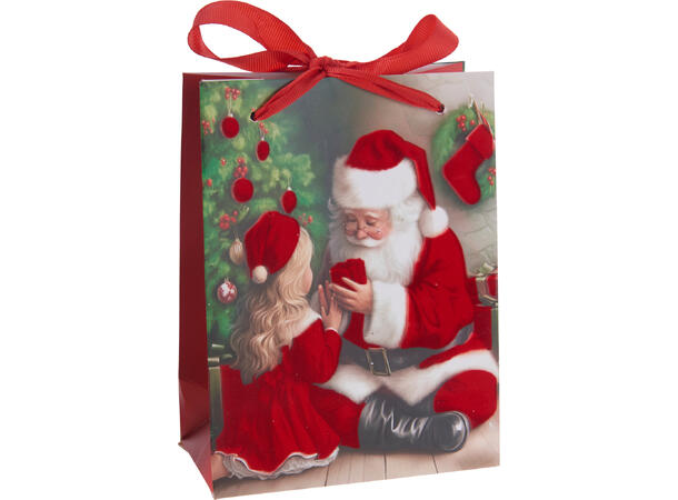 Gavepose nissejente 18x8x24cm 3ass Fløyelsfinish 