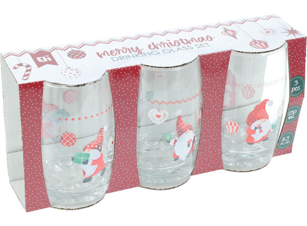 Glass nisse 6x10cm 300ml 3stk 