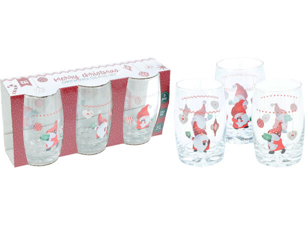 Glass nisse 6x10cm 300ml 3stk 