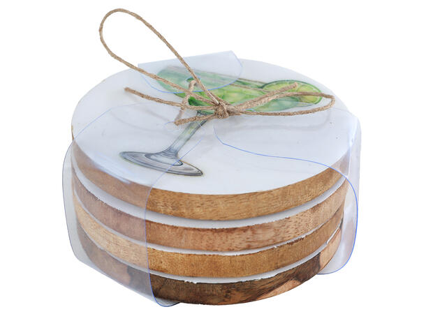 Glassbrikke emaljert m/cocktail 10cm 4st Mangotre 