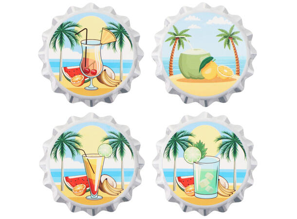 Glassbrikke keramikk Cocktail 11cm 4st Inkludert holder i metall 