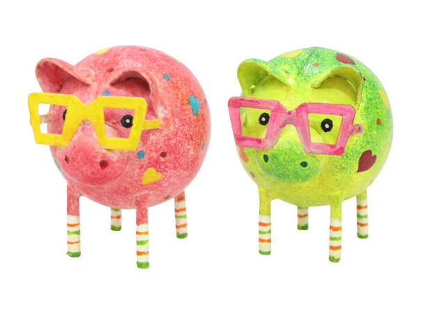 Gris fargerik metall 11x8x10cm 2ass Forpk 4stk 