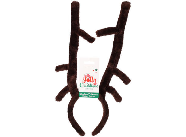 Hodepynt reinsdyr brun m/dekor 2ass Forpakning: 12stk Polyester 