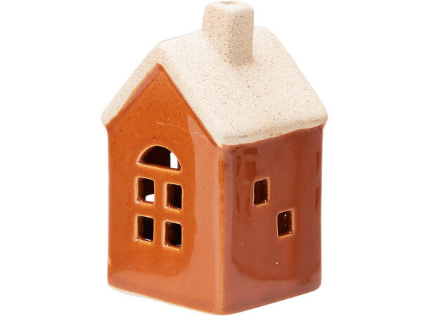 Hus LED 5x5x9cm porselen 4ass Display 24stk 