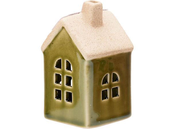 Hus LED 5x5x9cm porselen 4ass Display 24stk 