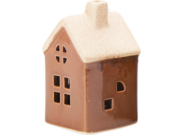 Hus LED 5x5x9cm porselen 4ass Display 24stk 