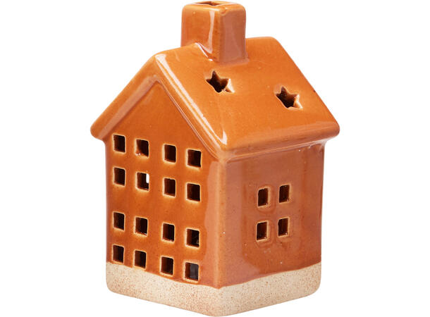 Hus LED keramikk 6x6x11cm 4ass Forpk 24stk Batteri 3xLR44 inkl 