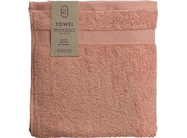 Håndkle lys rosa 50x100cm 100 % bomull 550g/m 