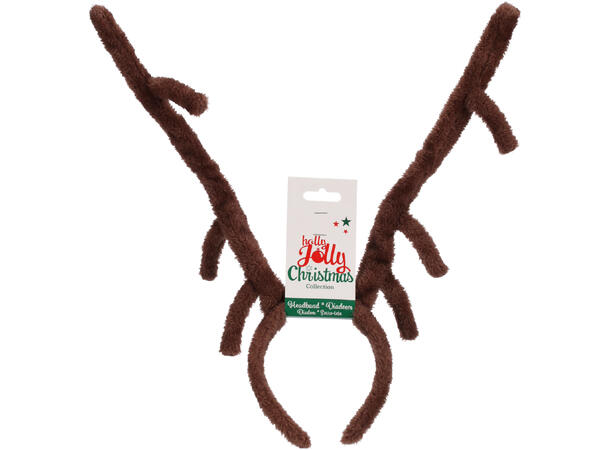 Hårbøyle reinsdyr brun m/dekor 2ass Forpk 12stk Polyester 