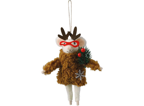 Julepynt Mus henge 12cm filtstoff 12ass Forpk 12stk Filt av polyester 