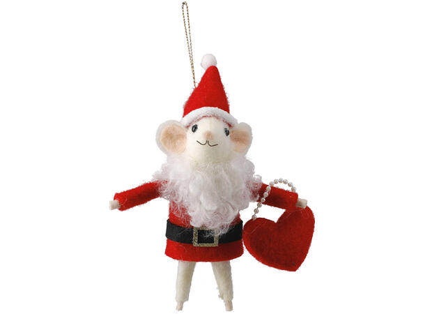 Julepynt Mus henge 12cm filtstoff 12ass Forpk 12stk Filt av polyester 