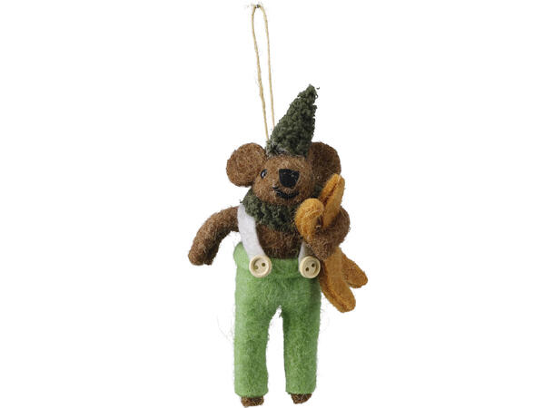 Julepynt Mus henge 12cm filtstoff 12ass Forpk 12stk Filt av polyester 